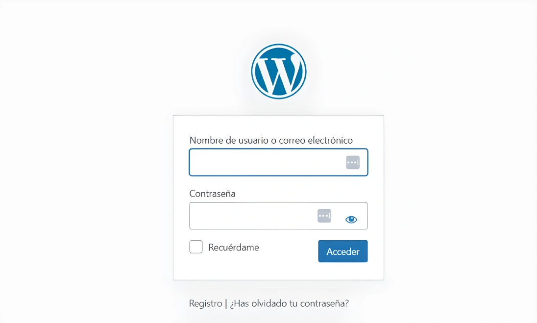 Acceso al panel tras la restauración